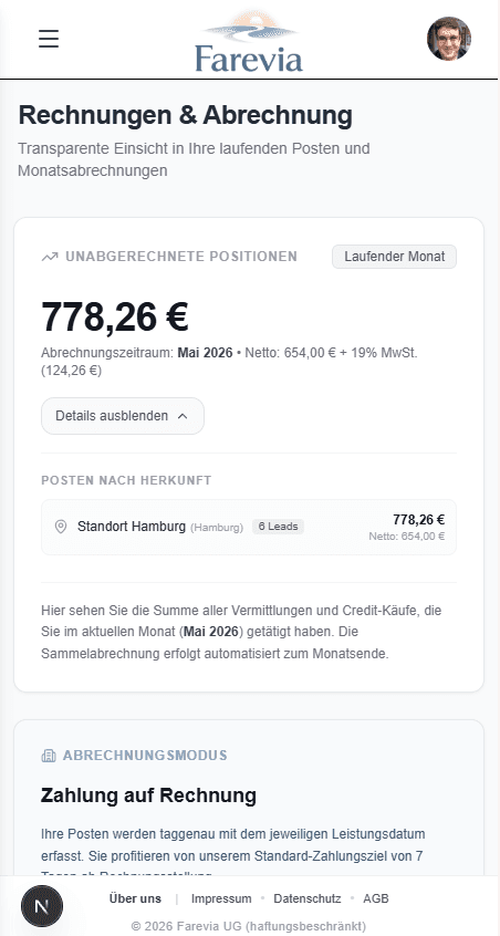 Detaillierte Rechnungsübersichten